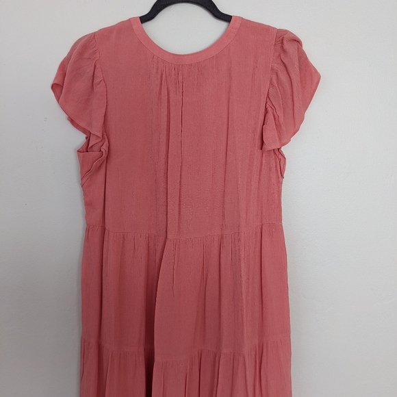 LOFT Flutter Sleeve Tiered Dress - Picture 10 of 11